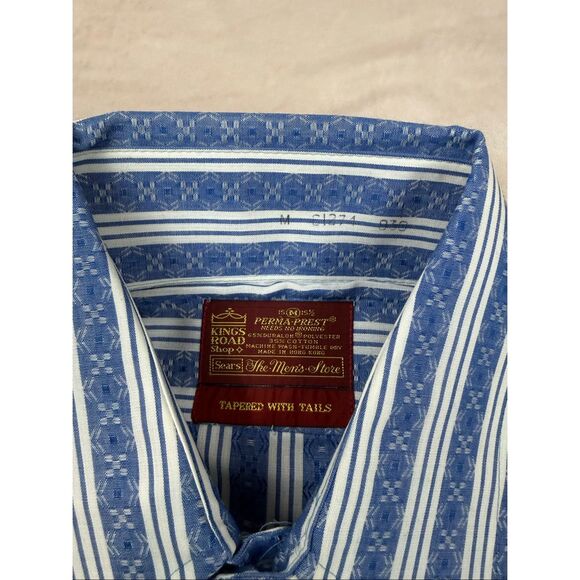 Vintage Sears Kings Road 1970s Button Up Shirt Dagger Collar Size Medium - Picture 7 of 10